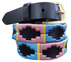 ZÃRATE - Children's Polo Belt CARLOS DIAZ Boys Girls Kids Childrens Premium Unisex Brown Leather Embroidered Designer Gaucho Polo Belt